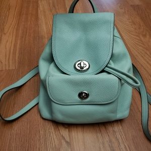 Refined pebble leather mini backpack